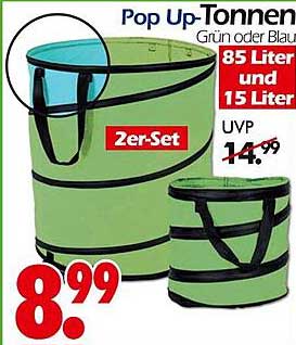 Pop Up-Tonnen 2er-Set - 85 Liter und 15 Liter
