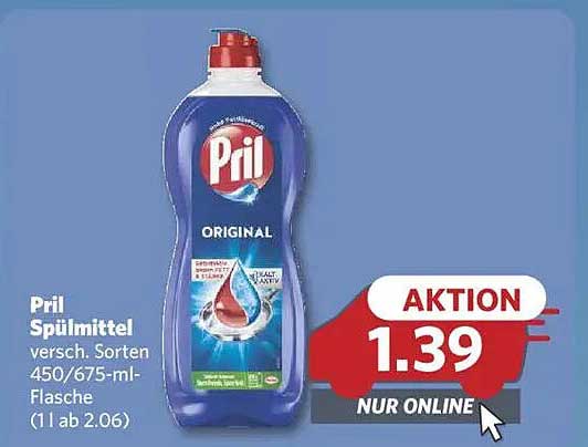 Pril Spülmittel verschiedenen Sorten 450/675-ml-Flasche