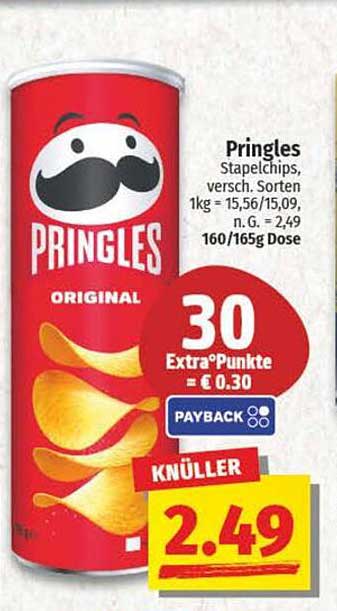 Pringles Stapelchips, verschiedene Sorten 160/165g Dose