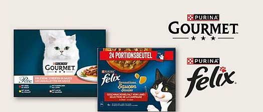 Purina Gourmet und Felix Katzenfutter im Angebot