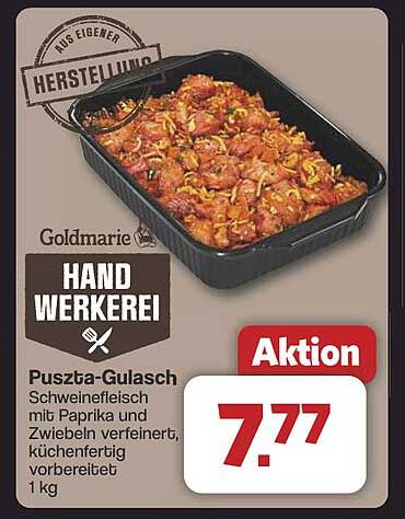Puszta-Gulasch - Schweinefleisch mit Paprika und Zwiebeln