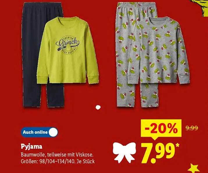 Pyjama - Baumwolle, teilweise mit Viskose