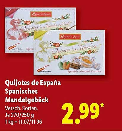 Quijotes de España Spanisches Mandelgebäck