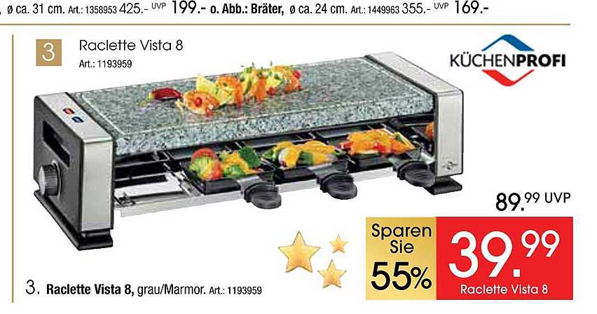 Raclette Vista 8 von Küchenprofi