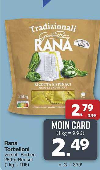 Rana Tortelloni Ricotta e Spinaci 250-g-Beutel