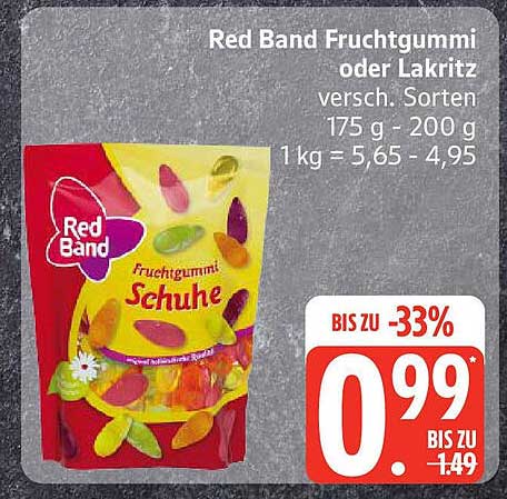 Red Band Fruchtgummi oder Lakritz 175 g - 200 g