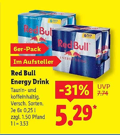 Red Bull Energy Drink 6er-Pack