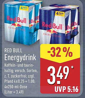 RED BULL Energydrink 4er Pack