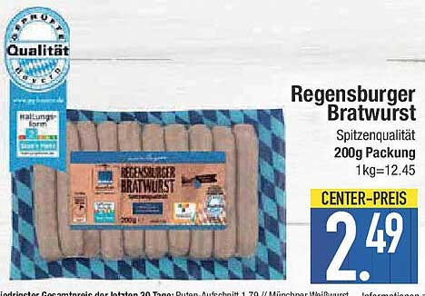 Regensburger Bratwurst 200g Packung