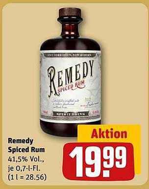 Remedy Spiced Rum 41,5% Vol., je 0,7-l-Fl.