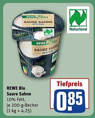 REWE Bio Saure Sahne 10% Fett, je 200-g-Becher