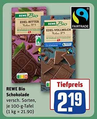 REWE Bio Schokolade - Edel-Bitter und Edel-Vollmilch