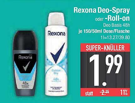Rexona Deo-Spray oder -Roll-on 150/50ml