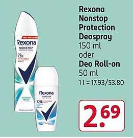 Rexona Nonstop Protection Deospray 150 ml oder Deo Roll-on 50 ml