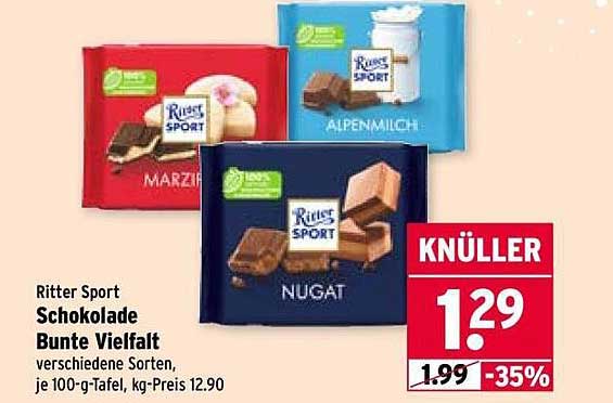 Ritter Sport Schokolade Bunte Vielfalt