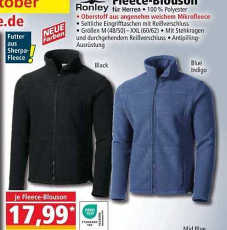 Ronley Fleece-Blouson für Herren – 100 % Polyester