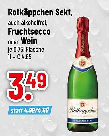 Rotkäppchen Sekt, auch alkoholfrei, Fruchtsecco oder Wein je 0,75l Flasche