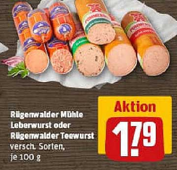 Rügenwalder Mühle Leberwurst oder Rügenwalder Teewurst, verschiedene Sorten, je 100 g