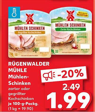 Rügenwalder Mühle Mühlen-Schinken - zarter oder gegrillter Kochschinken