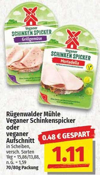 Rügenwalder Mühle Veganer Schinkenspicker oder veganer Aufschnitt