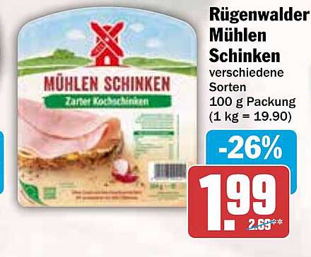 Rügenwalder Mühlen Schinken verschiedene Sorten