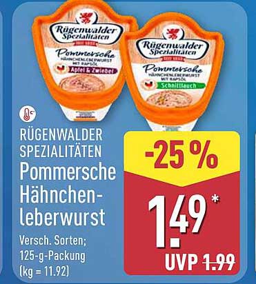 Rügenwalder Spezialitäten Pommersche Hähnchen-Leberwurst