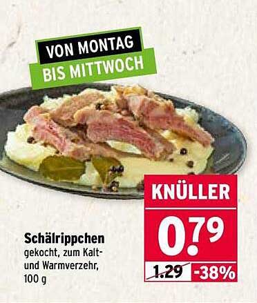 Schälrippchen gekocht, zum Kalt- und Warmverzehr, 100 g