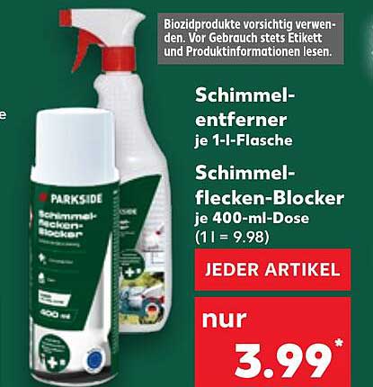 Schimmelentferner und Schimmelflecken-Blocker – Jeder Artikel nur 3,99 €