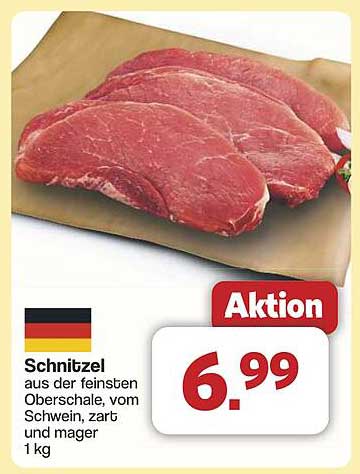 Schnitzel aus der feinsten Oberschale, vom Schwein, zart und mager - 1 kg