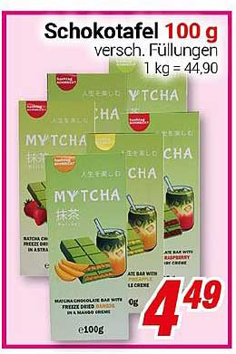 Schokotafel 100 g - verschiedene Füllungen