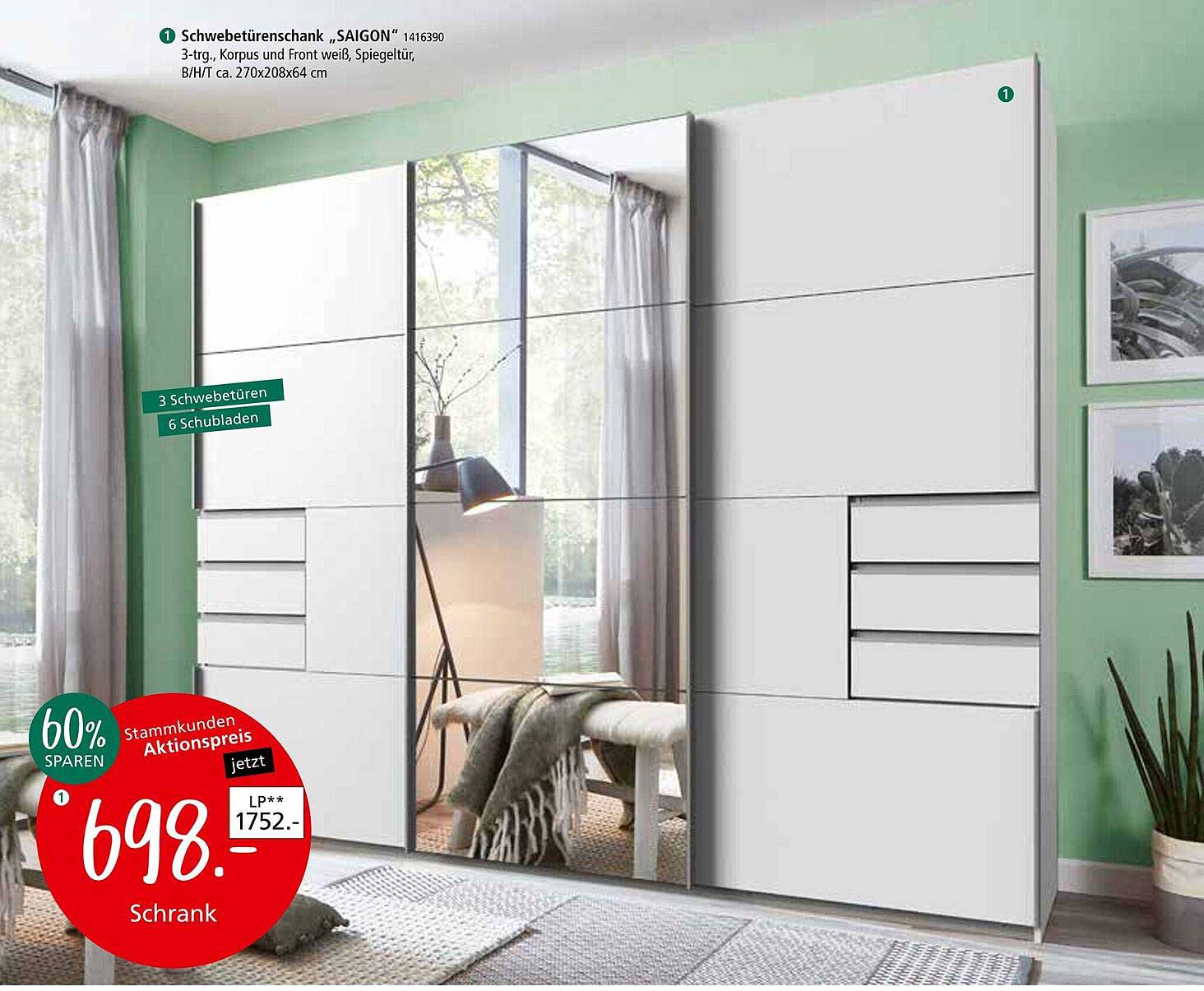 Schwebetürenschrank „SAIGON“