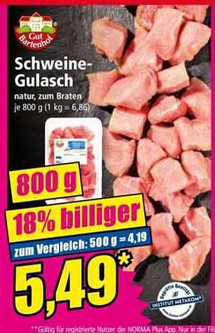 Schweine-Gulasch natur, zum Braten - 800 g