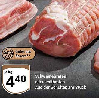 Schweinebraten oder -rollbraten Aus der Schulter, am Stück
