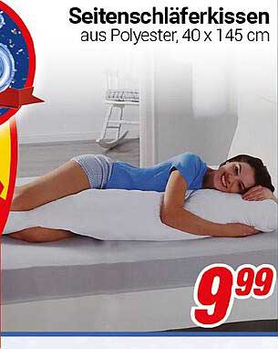 Seitenschläferkissen aus Polyester, 40 x 145 cm