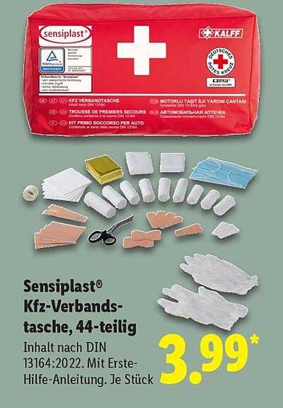 Sensiplast® Kfz-Verbandstasche, 44-teilig
