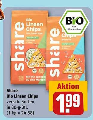 Share Bio Linsen Chips - verschiedene Sorten, je 80-g-Btl.