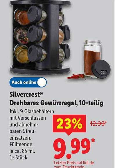 Silvercrest® Drehbares Gewürzregal, 10-teilig