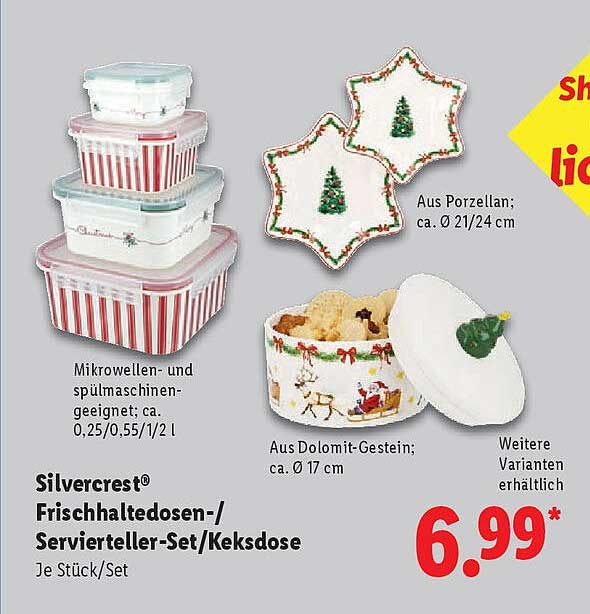 Silvercrest® Frischhaltedosen-/ Servierteller-Set/ Keksdose