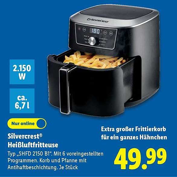 Silvercrest® Heißluftfritteuse Typ „SHFD 2150 B1“
