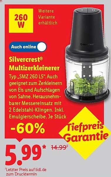 Silvercrest® Multizerkleinerer Typ „SMZ 260 L5“