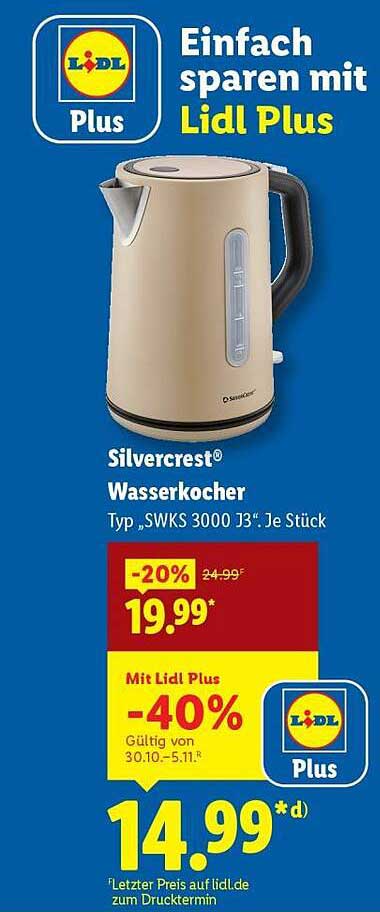 Silvercrest® Wasserkocher Typ „SWKS 3000 J3“