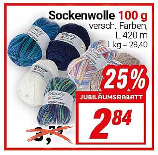 Sockenwolle 100 g – verschiedene Farben