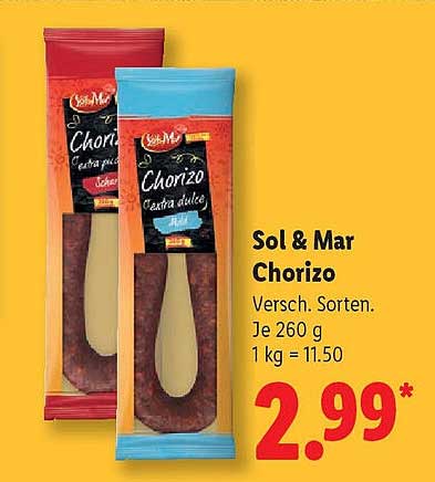 Sol & Mar Chorizo - Verschiedene Sorten