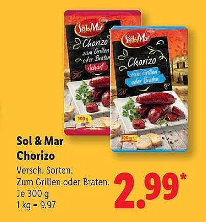 Sol & Mar Chorizo - Verschiedene Sorten zum Grillen oder Braten