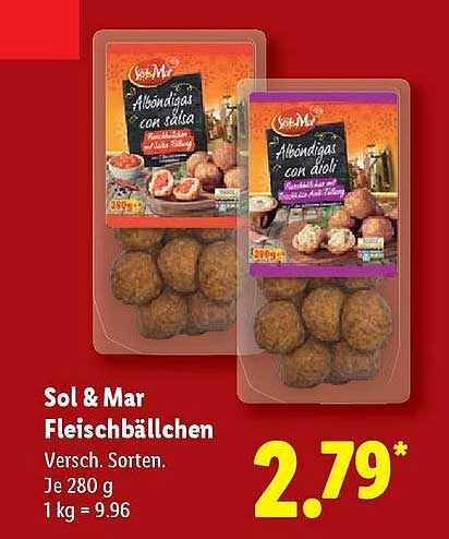 Sol & Mar Fleischbällchen – Verschiedene Sorten