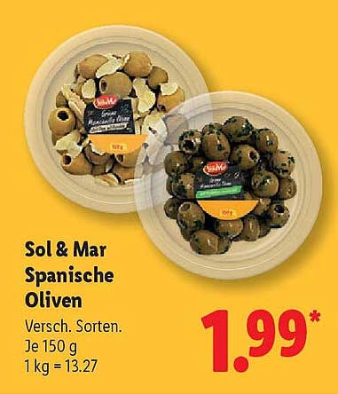 Sol & Mar Spanische Oliven 150 g