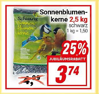 Sonnenblumenkerne 2,5 kg - Jetzt mit 25% Jubiläumsrabatt!