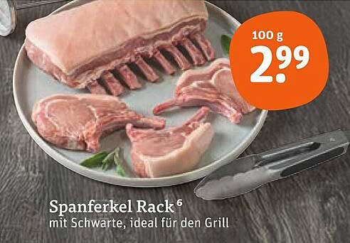 Spanferkel Rack  mit Schwarte, ideal für den Grill