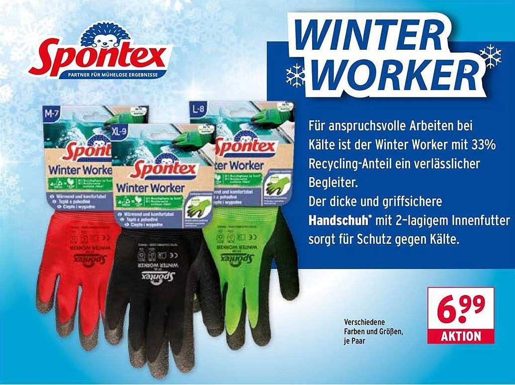 Spontex Winter Worker Handschuhe - Aktionspreis!