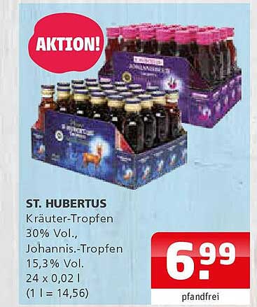ST. HUBERTUS Kräuter-Tropfen 30% Vol., Johannis-Tropfen 15,3% Vol.
